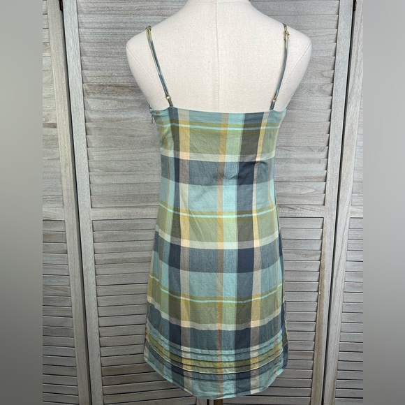 LOFT Plaid Mini Sundress 90's/Y2K Blue/Green Multi-0 - Picture 3 of 3